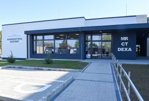A Jahn Ferenc Dél-pesti Kórház és Rendelőintézet új diagnosztikai épülete az avatás napján 2022. április 29-én. MTI/Illyés Tibor